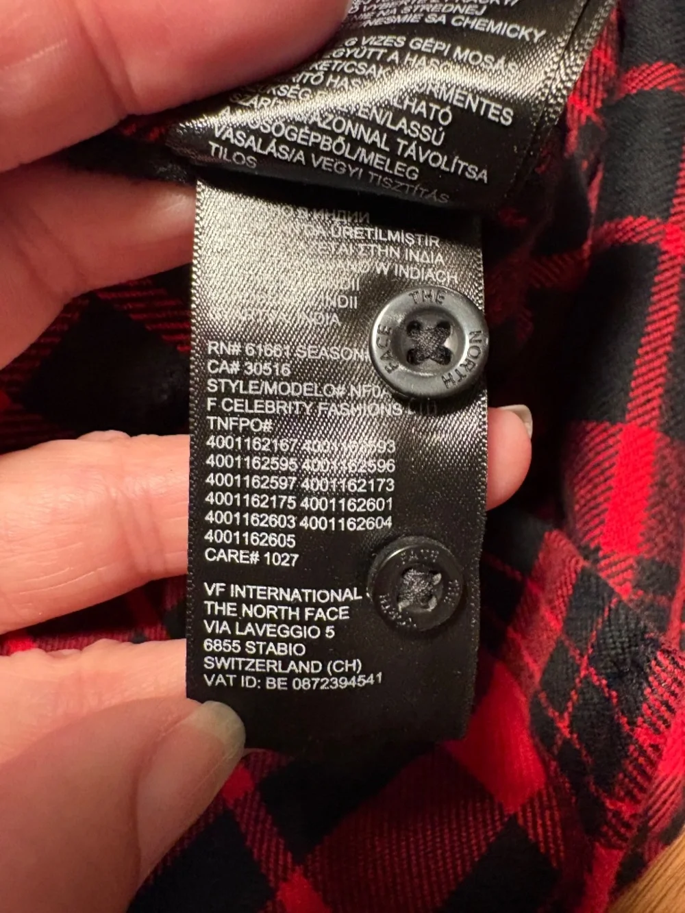 The North Face 100% cotton flannel shirt - size medium